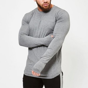 Camiseta masculina de ginástica esportiva de cânhamo com furos para os braços