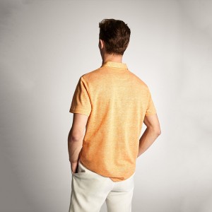 Екологична мъжка поло тениска от естествен обикновен боядисан коноп