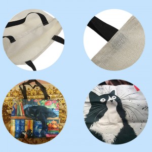 एचडी डिजिटल प्रिंटिंग कॉटन आणि लिनेन शॉपिंग बॅग इको-फ्रेंडली कापडी पिशवी
