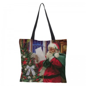 Īpaši lielas ietilpības džutas iepirkumu maisiņš Digitālās drukas Ziemassvētku dāvanu maisiņš