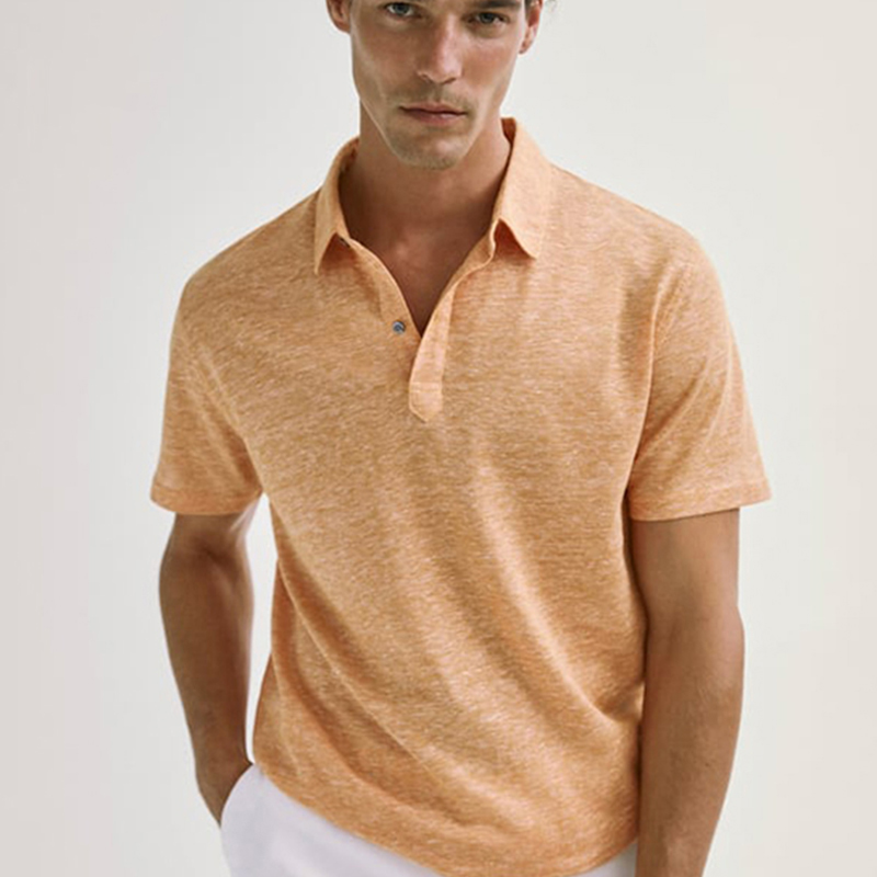 Natural Plain Dyed Hemp Eco-friendly Men's Polo Shirt