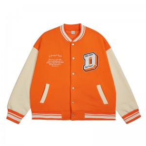 ECOGARMENTS-chaqueta de uniforme de béisbol con alfabeto bordado, toalla universitaria de alta calidad, para hombre