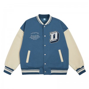ECOGARMENTS Héich Qualitéit College Handduch bestickt Alphabet Baseball Uniform Jacket Männer