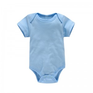 Nakakuha ang ECOGARMENTS ng organikong cotton plain color na bodysuit na nakabalot sa fart baby romper
