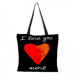 3D digital English letter printing environmental protection cotton and linen shopping bag