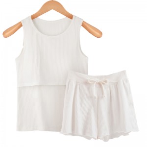 Summer Thin Cotton Confinement Clothing Nursing Short-sleeved Maternity Pajamas Set