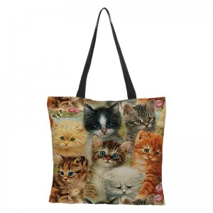 Túi vải mèo in kỹ thuật số thân thiện với môi trường không thấm nước và vải lanh sơn dầu