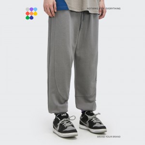 Męskie spodnie dresowe frotte o gramaturze 330 g, w jednolitym kolorze