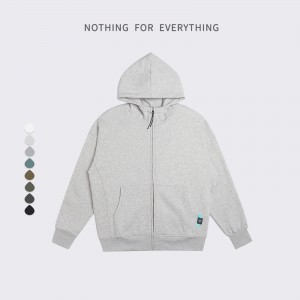 ECOARMENTS 350g ດູໃບໄມ້ລົ່ນແລະລະດູຫນາວ fleece zippered hooded sweater jacket ຜູ້ຊາຍ
