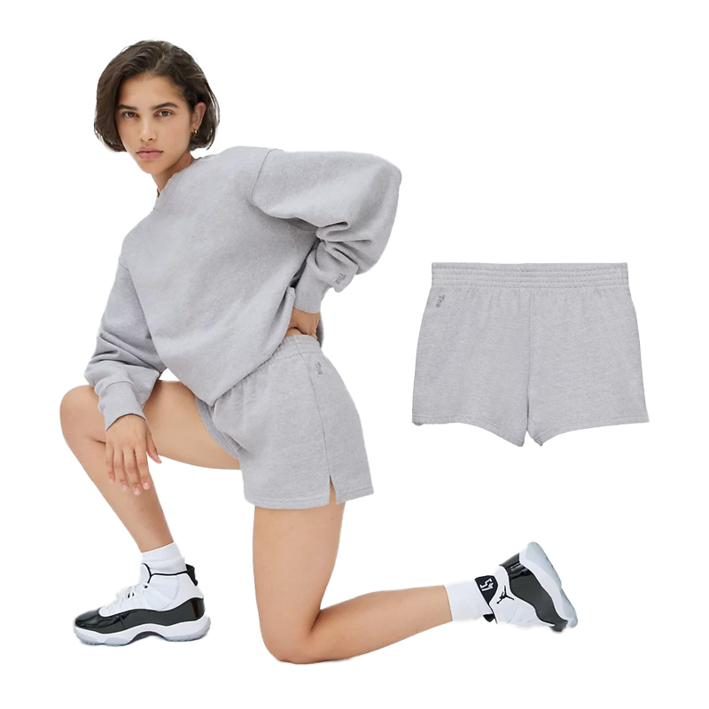 Op maat gemaakte fleece-sets van French Terry, sweatshirt en shorts met milieuvriendelijke stof