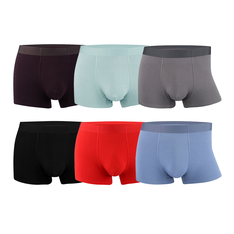 ECOGARMENTS 50 Sticks Seamless Modal Red Mid Waist Breathable Solid Color Malaking Laki na Panlalaking Boxer Pants