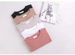 Majice s kratkimi rokavi in ​​kratkimi rokavi iz organskega bombaža Summer Blank iz žersija iz konoplje za ženske