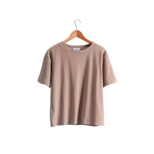Summer Blank Oversized Jersey Hemp organika Cotton Short Sleeves T-shirts ho an'ny vehivavy
