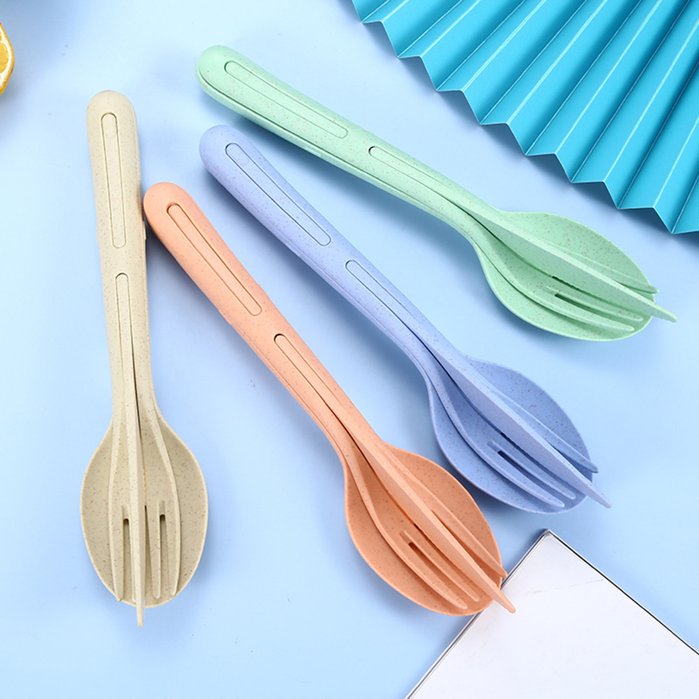 Bamboo Utensils Reusable Cutlery Travel Set Eco-friendly Wooden Silverware  Portable Utensils Bamboo Spoon, Fork, Knife, Brush, Chopsticks 