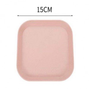 New Arrival Cheap Reusable Kitchen Simple square Plastic Microwave Biodegradable Wheat Straw Fiber Dish Plates for Restaurants