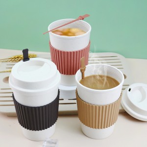 Hot Sale Portable Reusable Eco Friendly Travel Wheat Straw Coffee Cup Custom Coffee Mugs