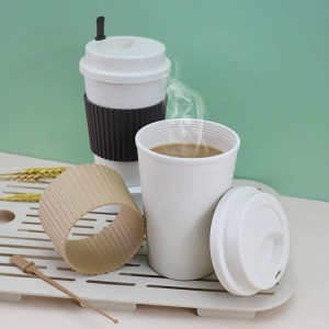 Hot Sale Portable Reusable Eco Friendly Travel Wheat Straw Coffee Cup Custom Coffee Mugs