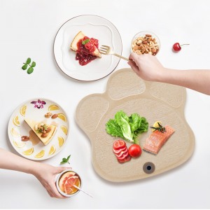 Wholesale fancy kitchen rice husk plastic baby food cutting board chopping board