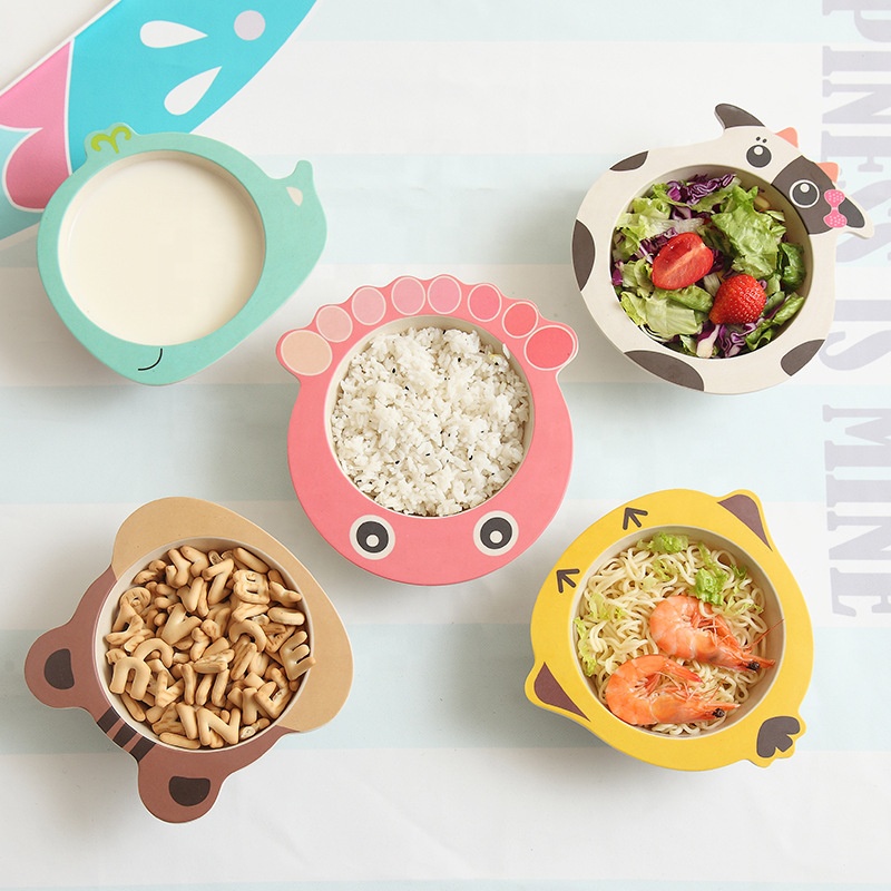 High quality bamboo fiber food bowl simple low temperature tableware reinforcement anti-fall children's rice bowl