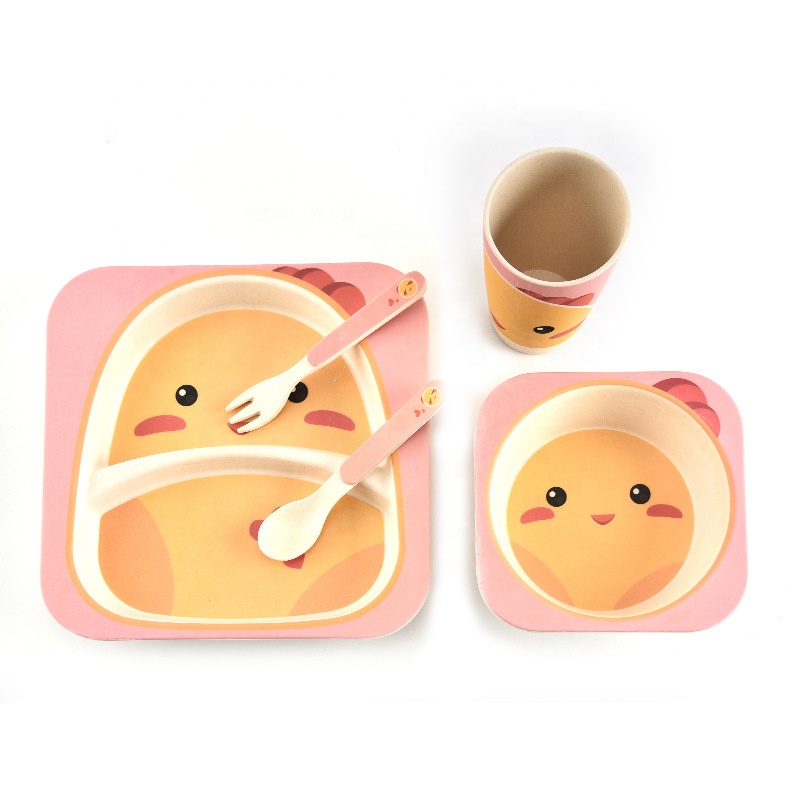 CE Certification Kids Cutlery Factories - Anti ironing reinforcing non breakable tableware set cute and easy to clean practical baby's dinner bowl – Naike detail pictures