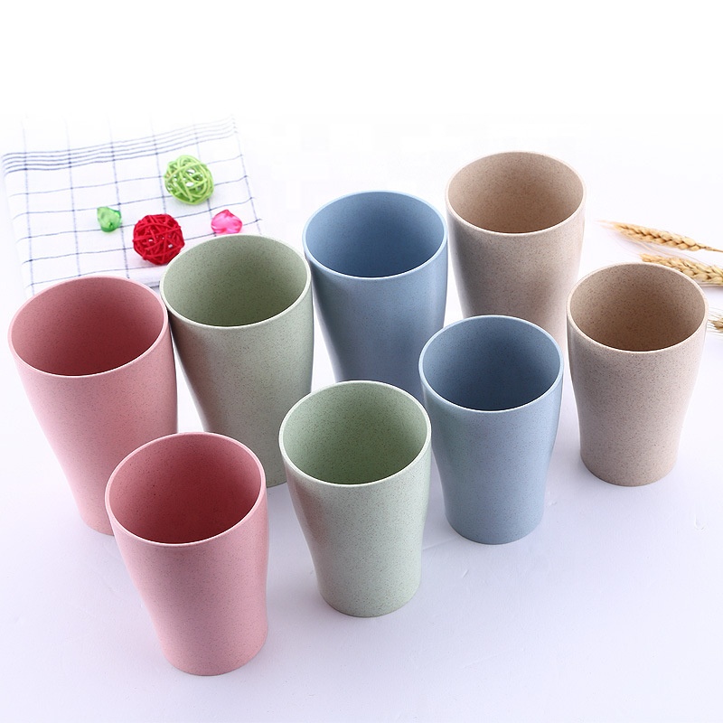 High Quality OEM Plastic Dog Bowl Factories - Wheat straw mouthwash set is safe harmless degradable pure color and fashionable drinking cup for children – Naike detail pictures