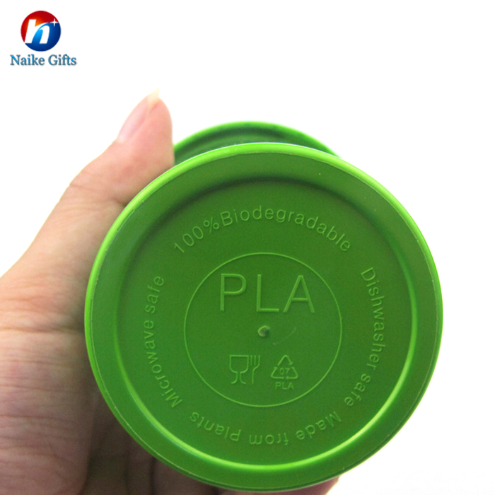 Best selling products custom printed logo biodegradable outdoor portable reusable pla travel sippy cup with lid