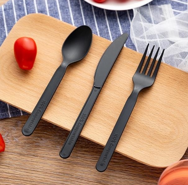 Wholesale Price Wedding Charger Plates - Eco friendly disposable compostable plastic fork knife spoon portable PLA cutlery set – Naike