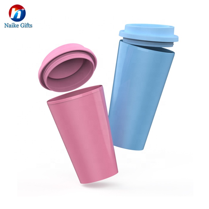 Personalised screw lid insulated biodegradable custom logo silicone sleeves PLA eco coffee cup reusable