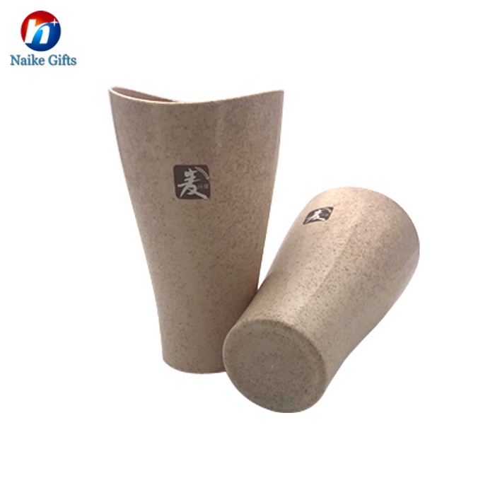 Wholesale natural eco friendly reusable biodegradable material wheat straw fiber beer mugs cup