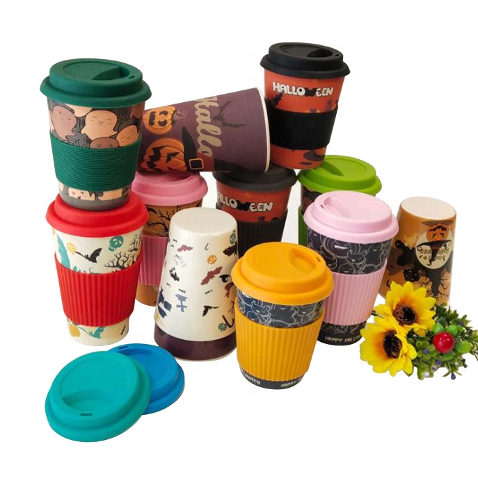New products eco friendly reusable natural organic biodegradable bamboo fiber coffee mug for kids
