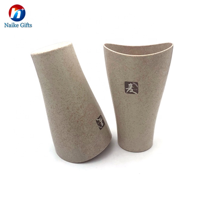 Wholesale natural eco friendly reusable biodegradable material wheat straw fiber beer mugs cup