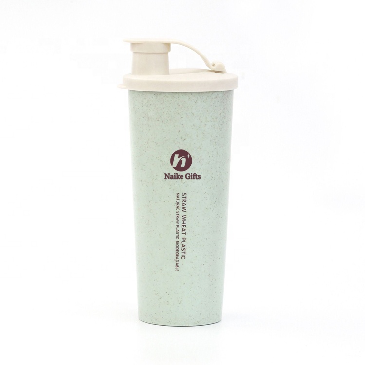 Custom logo natural eco friendly reusable biodegradable products wheat straw plastic vacuum cup for travel
