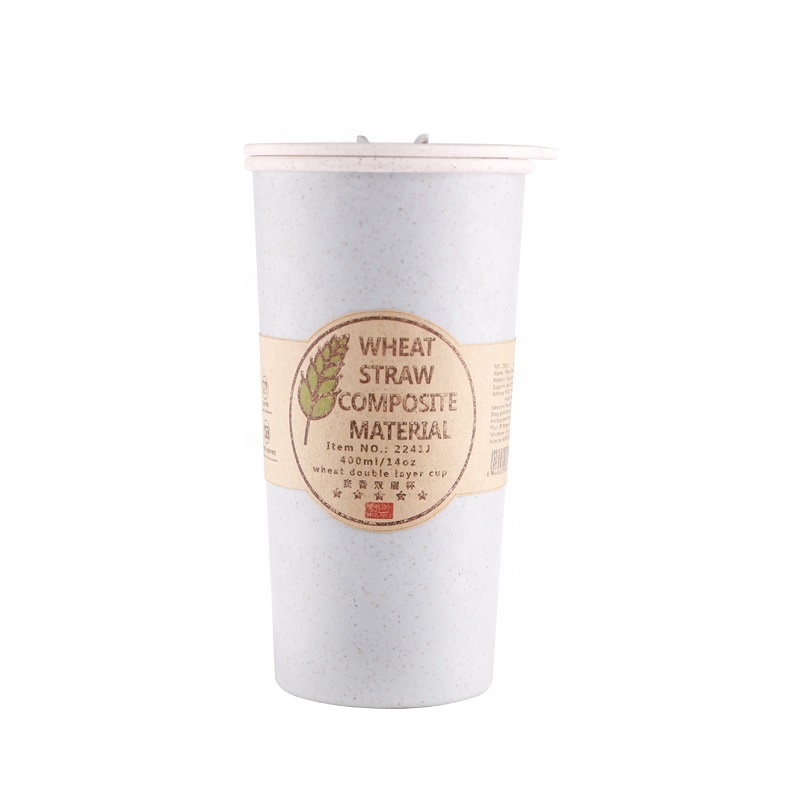 Double layer tropical straw straw wheat coffee mug health and safety biodegradable anti ironing mug
