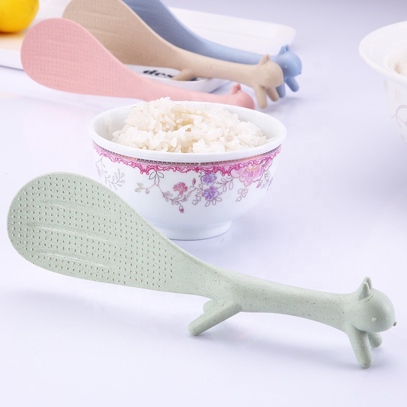 Environmentally friendly biodegradable and sticky-resistant rice spoon can be used as a vertical rice shovel