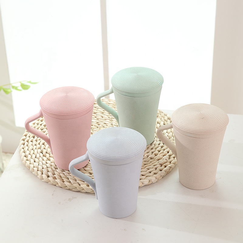 High Performance Cup Set For Family - Household heat resistant coffee cup filter office tea cup solid color fashionable water cup with cover – Naike detail pictures
