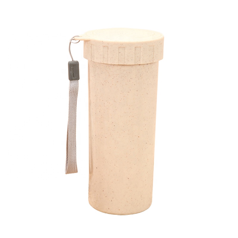 Creative custom environmentally friendly biodegradable reusable wheat straw fiber water bottle cup