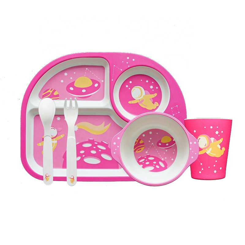 High Quality OEM Custom Kids Water Bottle Manufacturers - Fashion health safety and biodegradable children's tableware set creative wear resistant solid dining plate – Naike