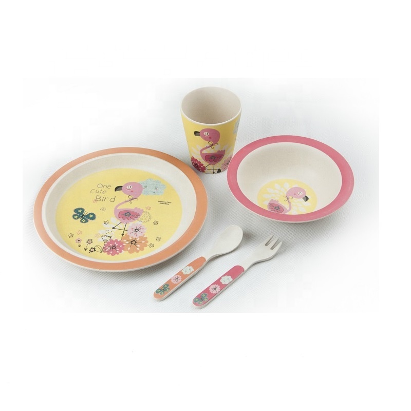 Anti hot wear resistant household children's tableware set non slip non breaking children's meal bowl