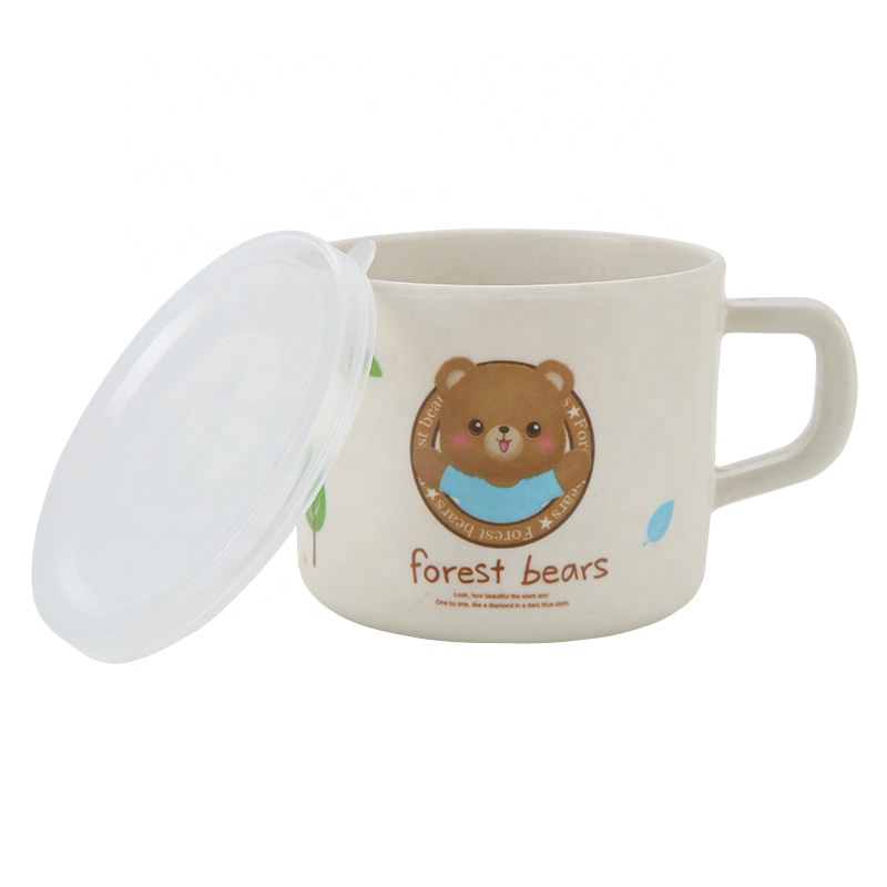 High Quality Custom Travelling Cups Water Bottle Cute Crafts Children's Bamboo Fiber Coffee Mugs With Logo