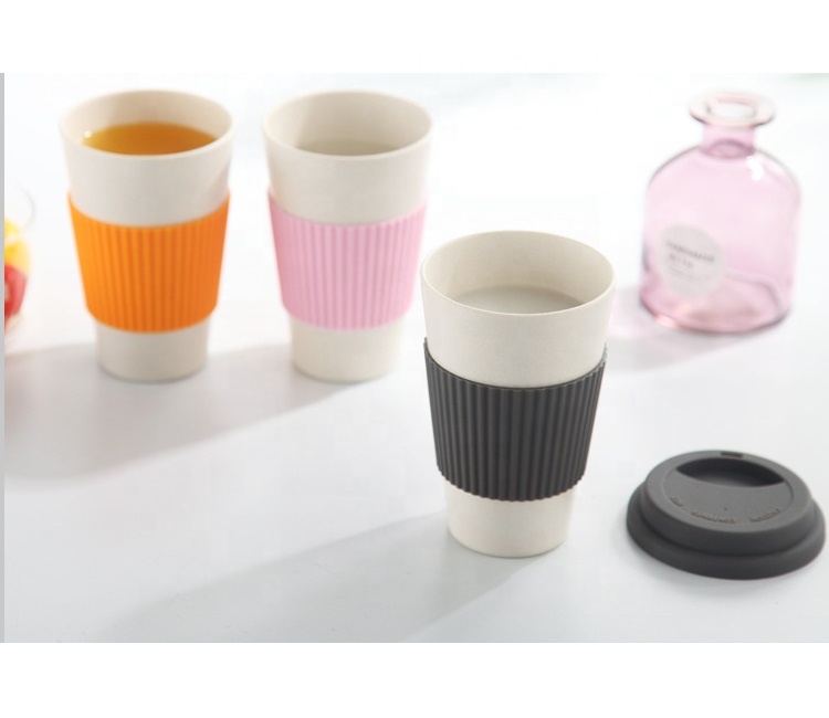 Health safety biodegradable anti perm coffee cup fashion non slip non breaking bamboo fiber mug