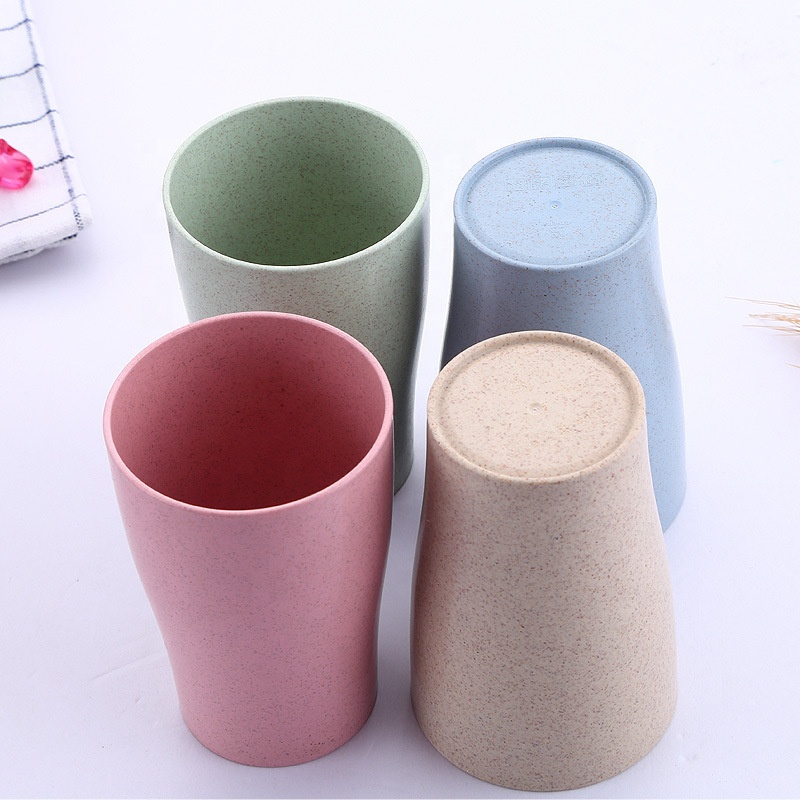 Wheat straw mouthwash set is safe harmless degradable pure color and fashionable drinking cup for children