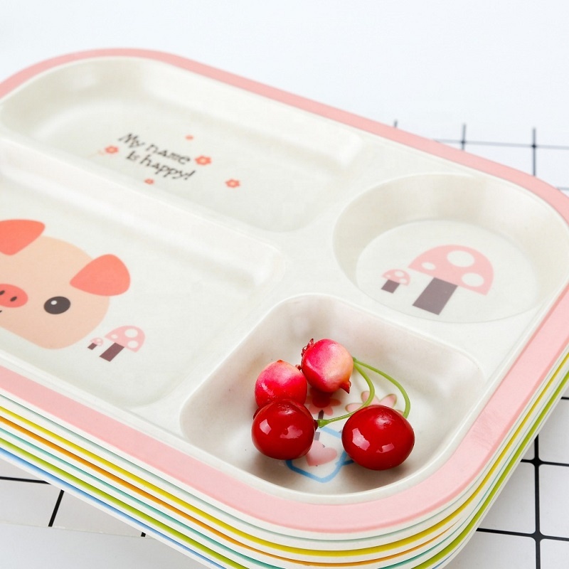 High temperature resistant and biodegradable children's plate environmental protection non slip tableware
