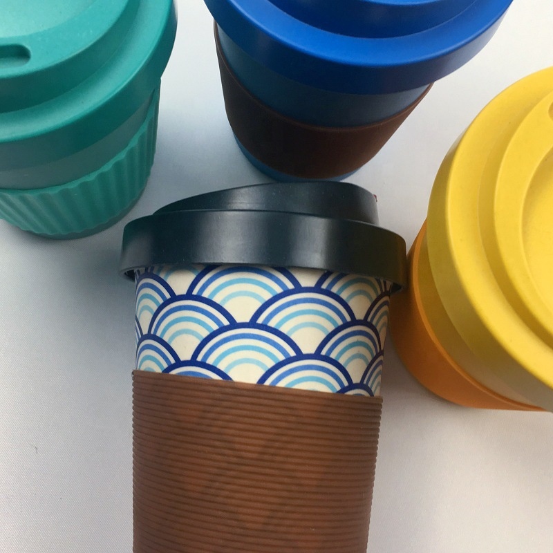 CE Certification Biodegradable Plastic Cups Manufacturers - Creative insulated solid color coffee cup with cover fashionable anti ironing biodegradable bamboo fiber mug – Naike detail pictures