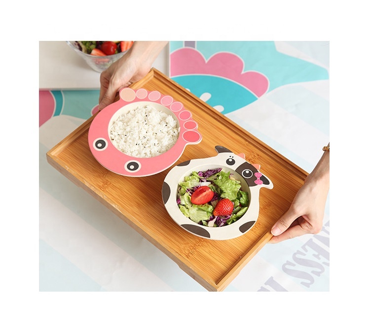 Environmentally friendly degradable children's rice bowl high temperature resistant solid dining bowl plus high tableware