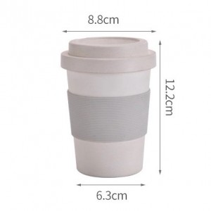 Promotional custom reusable eco friendly bamboo fiber plastic travel coffee cup with box