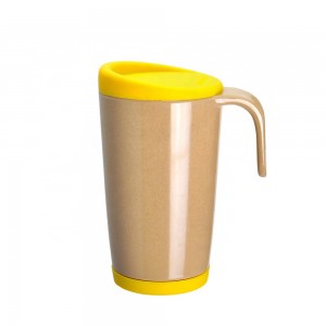 Promotional custom reusable biodegradable rice husk plastic travel coffee cup with logo