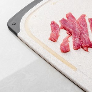 Custom logo fancy kitchen wheat straw plastic meat cutting board chopping board set