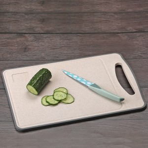 Anti-bacterial kitchen wheat straw plastic cutting board chopping board with handle