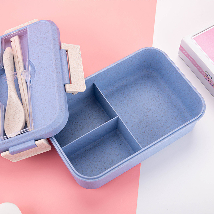 Wheat Straw Lunch Box Set With Utensils - Personalization
