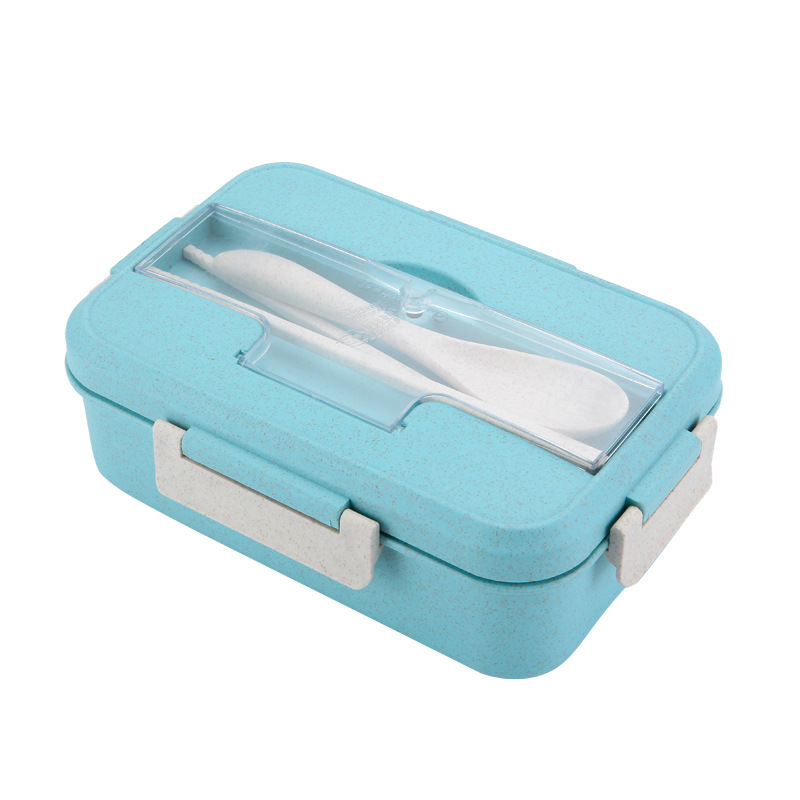 Wheat Straw Lunch Box Set With Utensils - Personalization Available